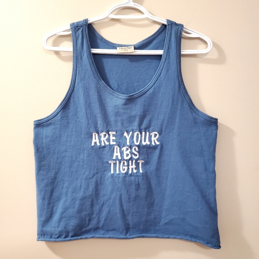 "Are Your Abs Tight" - Embroidered Tank Top - Size M